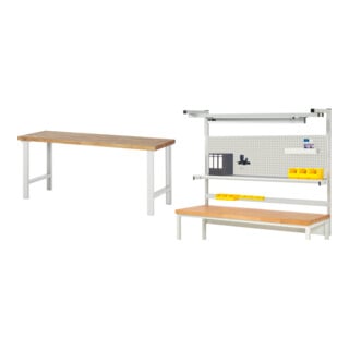 Set Rau Werkbank Modell 7000 BxTxH 2000x900x840mm + System-Aufbau Komplettset 04