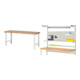 Rau Werkbank Modell 7000 BxTxH 2000x900x840mm + Rau System-Aufbau Komplettset 04, für Produktbreite 2000 mm, RAL7035/RAL7035-1