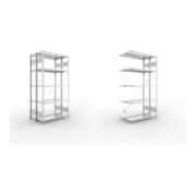 Set S3 CLIP 230 DGR 2000 x 1000 x 300 vzk kpl. mit 2 x 5 Böden + S3 CLIP 230 Doppel-Anbauregal 2000x1000x300 mm in verzinkt mit 2x5 Böden