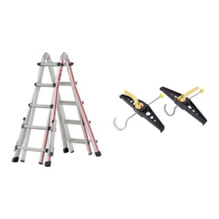 Set Hymer Teleskopleiter + Leiterhalterset für Dachträger