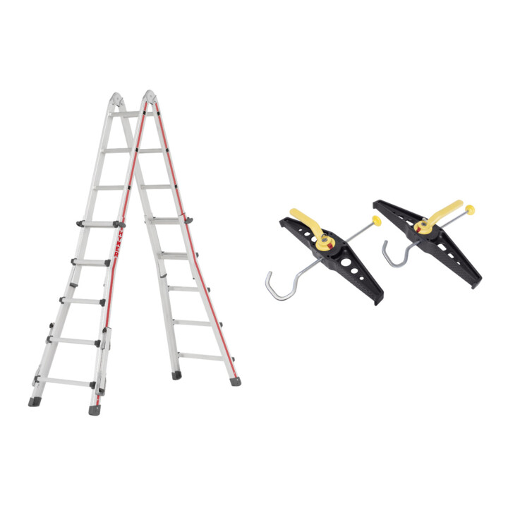 Set Hymer Teleskopleiter + Leiterhalterset für Dachträger