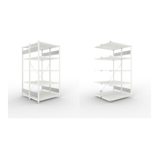 Set S3 CLIP 230 DGR 2000 x 1000 x 500 RAL 7035 + S3 CLIP 230 Doppel-Anbauregal