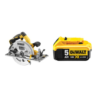 Set DeWalt Akku-Handkreissägen 18V (Basisversion) DCS572NT-XJ + Ersatz-Akku DCB184-XJ