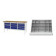 Set STIER Werkbank mit 11 Schubladen BxTxH 2000x600x960 mm RAL 7035 / RAL...