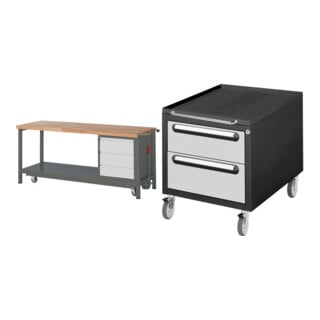 Set STIER Werkbank Premium mit abs. Fahrgestell und 3 Schubladen BxTxH...
