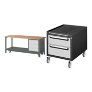 Set STIER Werkbank Premium mit abs. Fahrgestell und 3 Schubladen BxTxH...