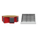 Set STIER 6-Eck-Werkbank BxTxH 2500x2165x860 mm rot/anthrazitgrau +...
