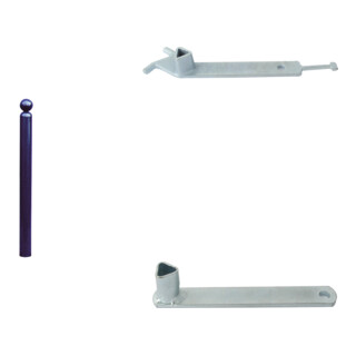 Set Schake Absperrstilpfosten Typ 479FUB, umlegbar + Dreikantschl ssel M 12, Standard + Grauguss-Univ.-Schl ssel z.Absperrpf. m.Feuerw.-V. + BefestigungsschraubensatzTyp 1 + Bodenh lse zum Einbetonieren