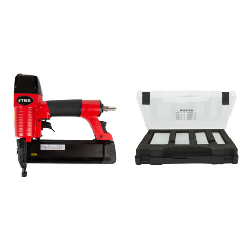 Set STIER Druckluftnagler SKN-15/50 +SKN (Brads) Typ J 25–50 mm