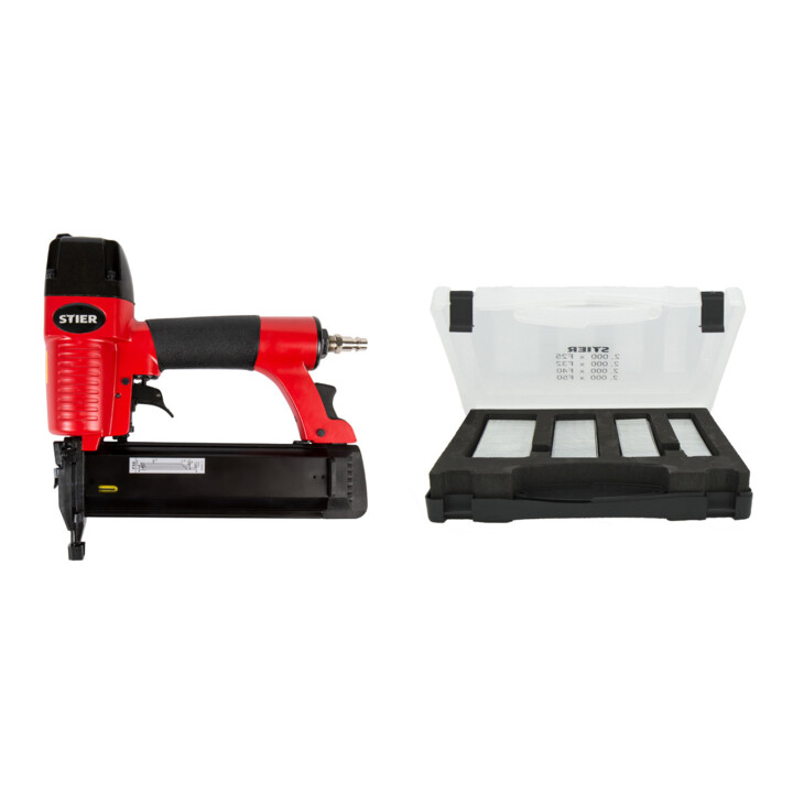 Set STIER Druckluftnagler SKN-15/50 +SKN (Brads) Typ J 25–50 mm