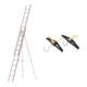 Set Hymer Obstbaumleiter zweiteilig, 2x10 Sprossen + Leiterhalterset für Dachträger-1