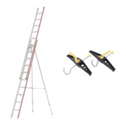 Set Hymer Obstbaumleiter zweiteilig, 2x10 Sprossen + Leiterhalterset für Dachträger