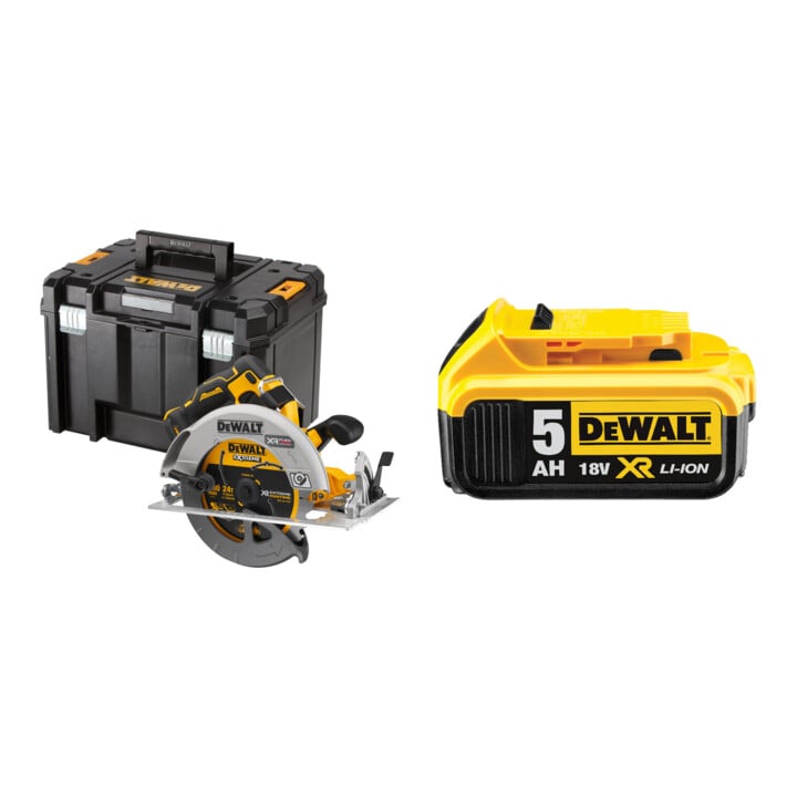 Set DeWalt Akku-Handkreissägen 18V XR Flexvolt Advantage + Ersatz-Akku DCB184-XJ