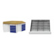 Set STIER 6-Eck-Werkbank BxTxH 2500x2165x860 mm lichtgrau/enzianblau +...