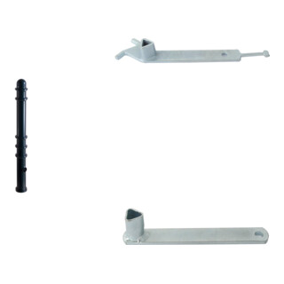 Set Schake Absperrstilpfosten Typ 479PB, ortsfest,  D8 76mm + Zierringen, beschichtet + BefestigungsschraubensatzTyp 1