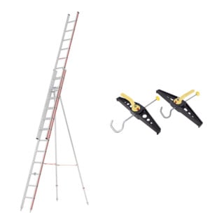 Set Hymer Obstbaumleiter zweiteilig, 2x12 Sprossen + Leiterhalterset für Dachträger
