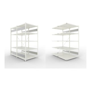Set S3 CLIP 230 DGR 2000 x 1000 x 800 RAL 7035 + S3 CLIP 230 Doppel-Anbauregal