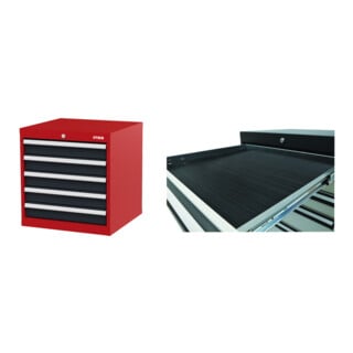 Set STIER Schubladenschrank mit 5 Schubladen BxTxH 600x575x620 mm...