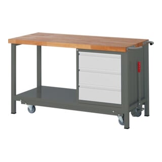 Set STIER Werkbank Premium mit abs. Fahrgestell und 3 Schubladen BxTxH...