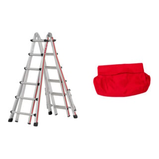Set Hymer Teleskopleiter + Werkzeugtasche für Aluleitern