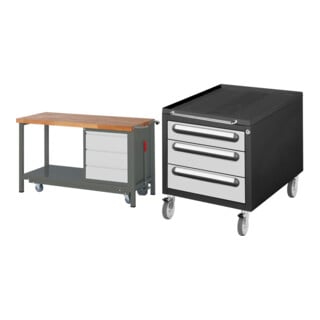 Set STIER Werkbank Premium mit abs. Fahrgestell und 3 Schubladen BxTxH...