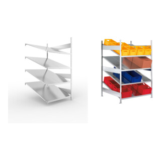 Set Schrägebodenregal Clip S3 80 AR 2000 x 1000 x 1228 vzk + Schrägebodenregal Clip S3 80 GR 2000 x 1000 x 1228 vzk