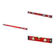 Set STIER Premium Wasserwaagen 400+1000+2000 mm mit Magnet+3 Libellen