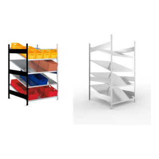 Set Schrägebodenregal Clip S3 80 AR 2000 x 1300 x 1228 vzk + Schrägebodenregal Clip S3 80 GR 2000 x 1300 x 1228 vzk