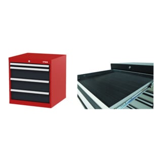 Set STIER Schubladenschrank mit 4 Schubladen BxTxH 600x575x620 mm...