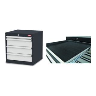 Set STIER Schubladenschrank mit 4 Schubladen BxTxH 600x575x620 mm +...