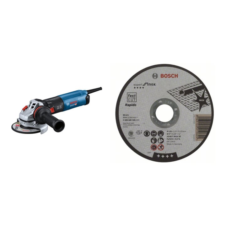 Set Bosch GWS 17-125 S (C) PRO INOX + Metal TS,125x1x22.23mm Carbide Multiwheel