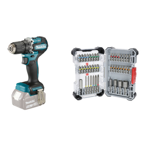 Set Makita Akku-Bohrschrauber LXT DDF487Z + Bosch Extra Hard Bit-Set, 43-tlg.