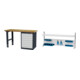 Set STIER Werkbank BxTxH 1500x600x860 mm mit 1 Schrankgehäuse der Breite 600...