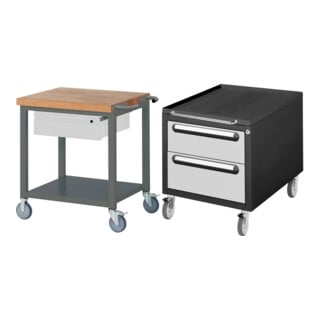 Set STIER Fahrbare Werkbank Premium mit 1 Schublade und Ablageboden BxTxH...