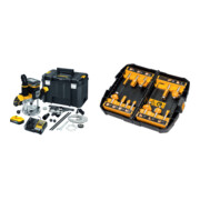DEWALT Akku-Oberfräse, 18 V / 5 Ah + gratis Fräser-Set 12-tlg. DT90016-QZ