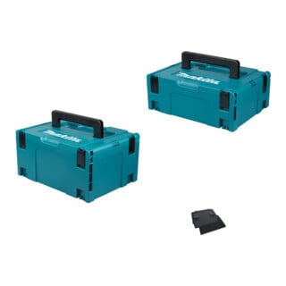 Set Makita: MAKPAC Gr. 2 + Gr. 3 + Polster-Set 20 mm 2-tlg. für Werkzeugkoffer