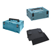 Set Makita: MAKPAC Gr. 2 + Gr. 3 + Polster-Set 20 mm 2-tlg. für Werkzeugkoffer