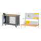 STIER Werkbank Premium mit abs. Fahrgestell, 3 Schubladen und Schraubstock BxTxH 1250x700x880mm + STIER Werkbankaufbau BxH 1250x900mm-1