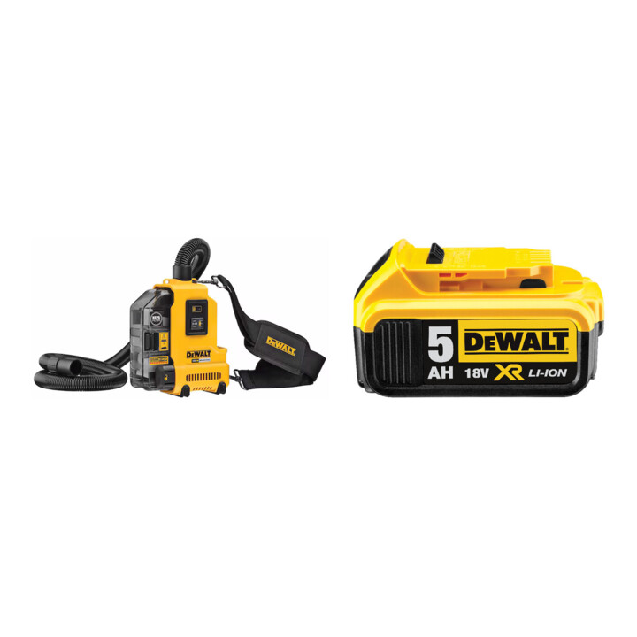 Set DeWalt Akku-Universalabsaugung + Ersatz-Akku DCB184-XJ