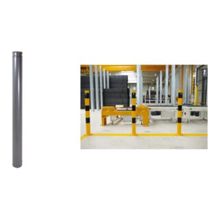 Set Schake Stilpoller Typ 484FB, herausnehmbar + Dreikantverschluß, Ø 82mm + Kugelkopf, beschichtet, mattschwarz