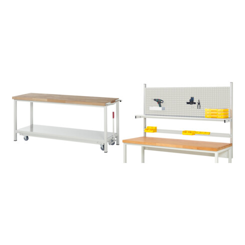 Set Rau Werkbank mit absenkbarem Fahrgestell + System-Aufbau Komplettset 01