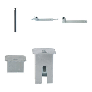 Set Schake Stilpoller Typ 484FUB, umlegbar + Dreikantverschluß, Ø 82mm + Kugelkopf, beschichtet, mattschwarz