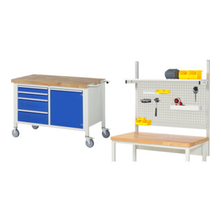 Set Rau Fahrbare Werkbank Modell 8470 BxTxH 1250x700x880mm + System-Aufbau Komplettset 01