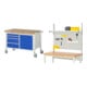 Rau Fahrbare Werkbank Modell 8470 BxTxH 1250x700x880mm + Rau System-Aufbau Komplettset 01, für Produktbreite 1250 mm, RAL7035/RAL7035-1
