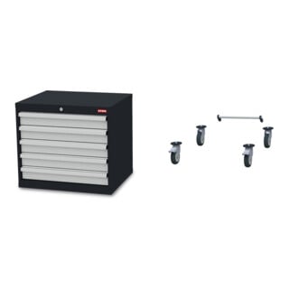 Set STIER Schubladenschrank mit 5 Schubladen BxTxH 700x575x620 mm +...
