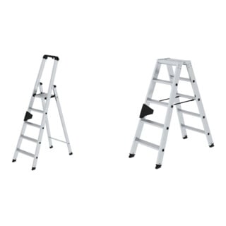 Set Günzburger Stufenstehleiter 1x5 Stufen Alu.+ Stufenstehleiter 2x5 Stufen Alu
