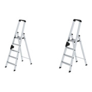 Set Günzburger Stufenstehleiter 1x5 Stufen Alu + Stufenstehleiter 1x4 Stufen Alu
