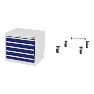 Set STIER Schubladenschrank mit 5 Schubladen BxTxH 700x575x620 mm...