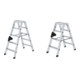 Set Günzburger 2x5 Stufen Alu + Stufenstehleiter 2x4 Stufen Alu-1