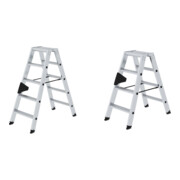Set Günzburger 2x5 Stufen Alu + Stufenstehleiter 2x4 Stufen Alu